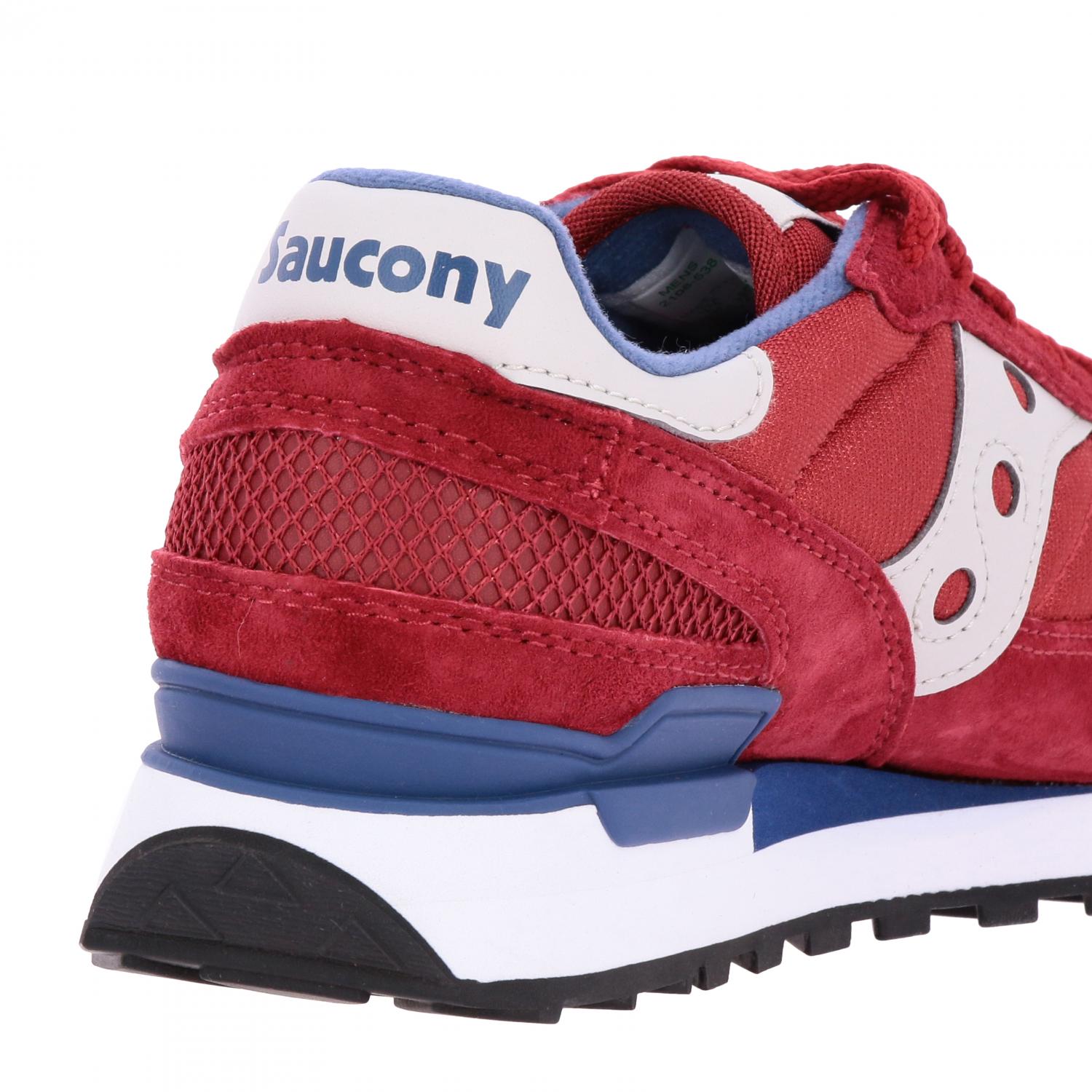 SAUCONY SNEAKERS: Sneakers Saucony in pelle scamosciata e micro rete, Rosso - Img 5