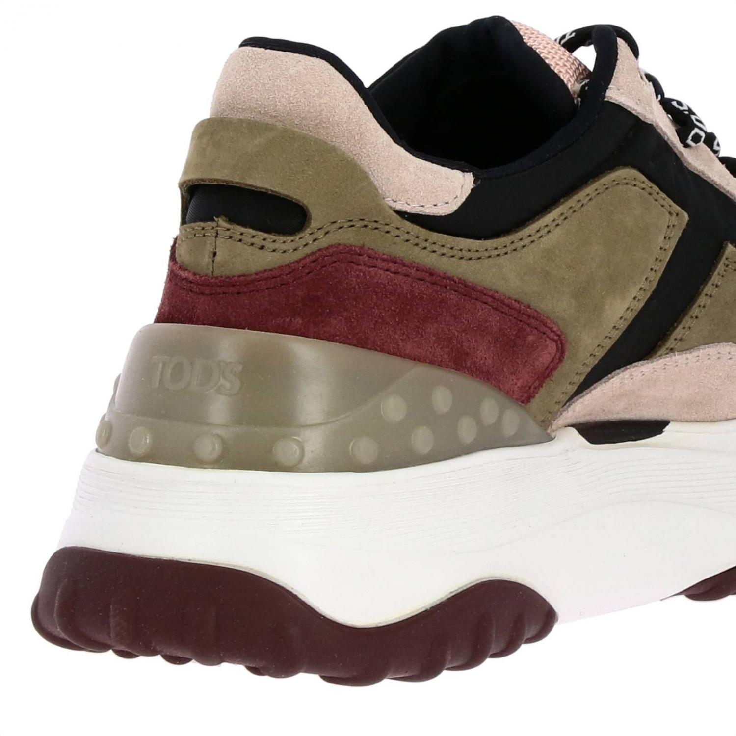 TOD'S TRAINERS: Tod's sneakers in suede and micro-net with gommini, Blush Pink - Img 4