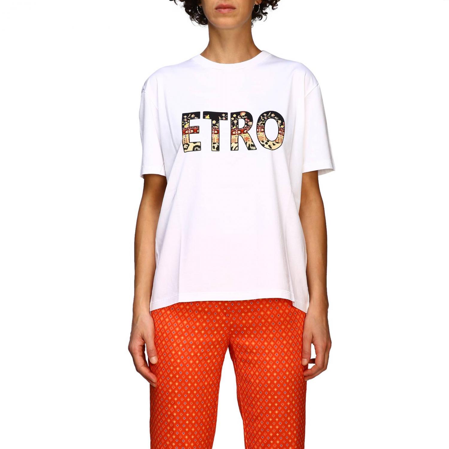 ETRO T-SHIRT: Etro T-Shirt mit Maxi Logo, Perle - Img 1