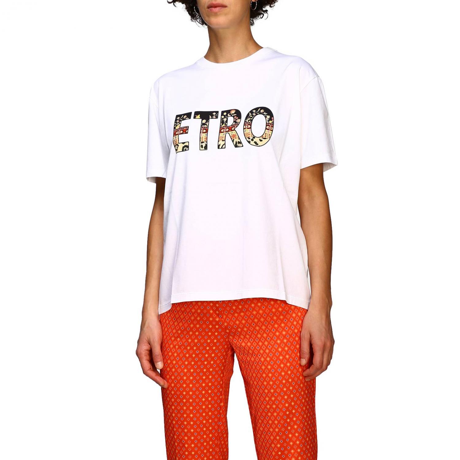 ETRO T-SHIRT: Etro T-Shirt mit Maxi Logo, Perle - Img 4