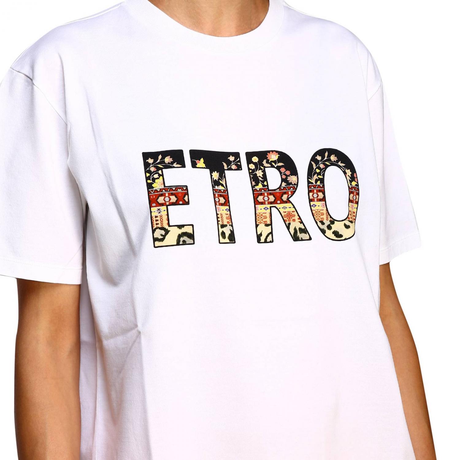ETRO T-SHIRT: Etro T-Shirt mit Maxi Logo, Perle - Img 5