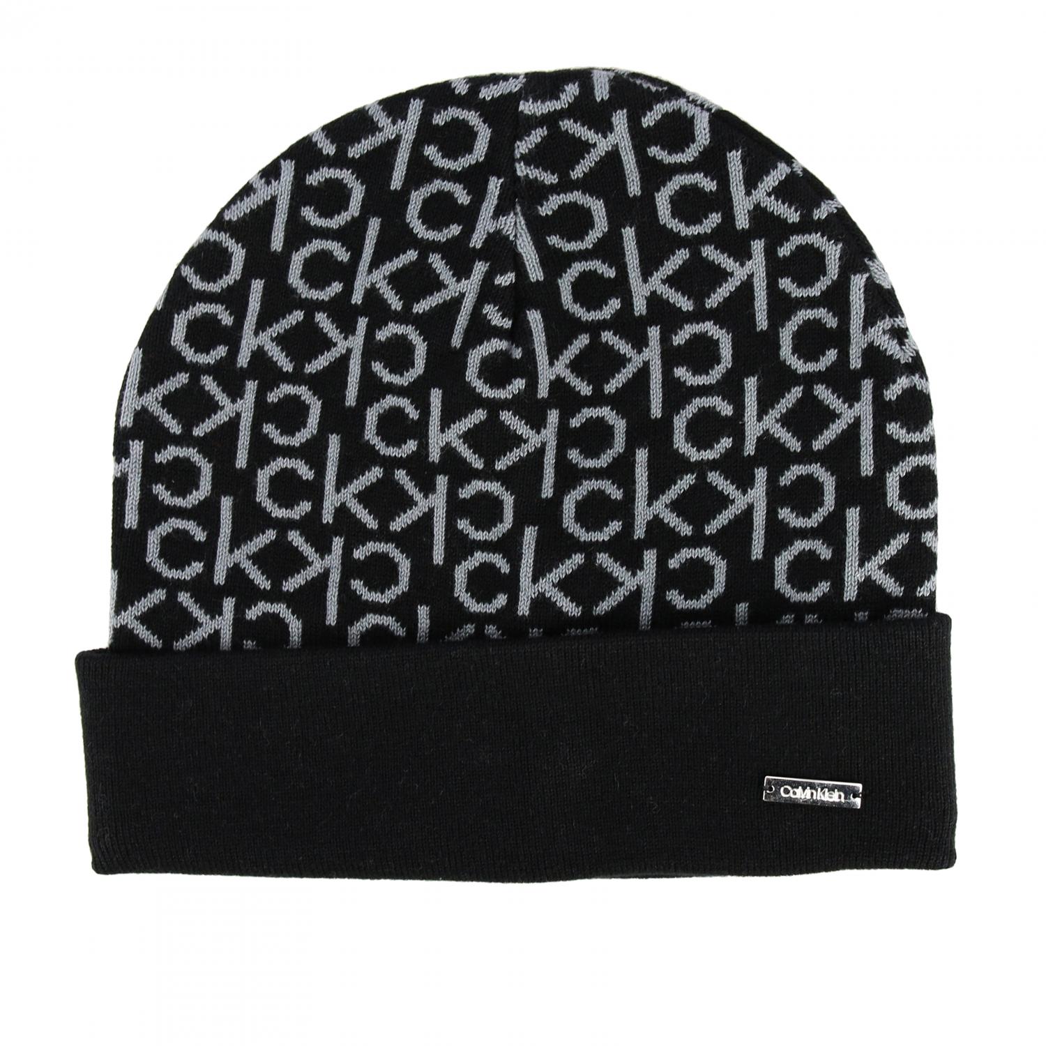 CALVIN KLEIN HAT: Calvin Klein hat with all over logo, Black - Img 1