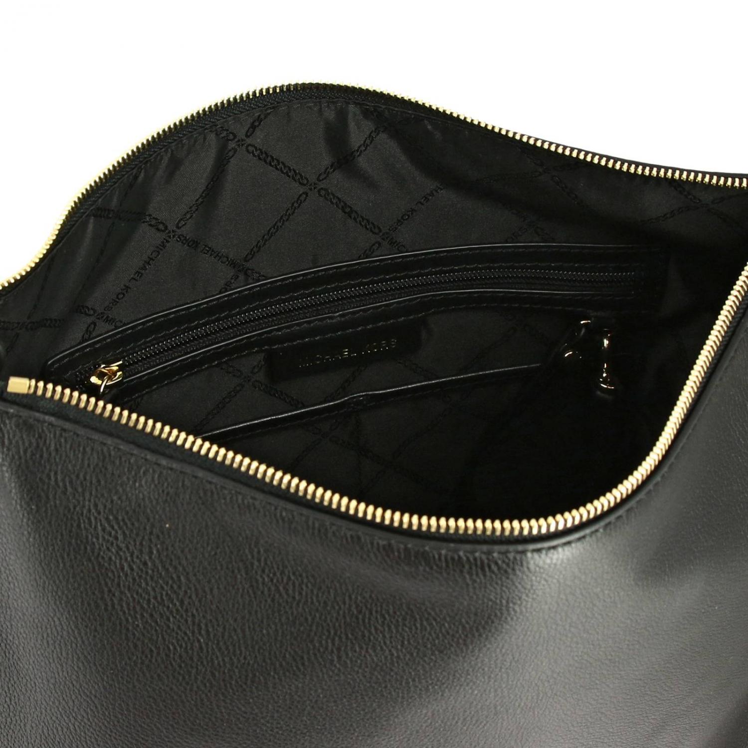 MICHAEL KORS BORSA TOTE: Borsa Michael Kors in pelle con logo, Nero - Img 5