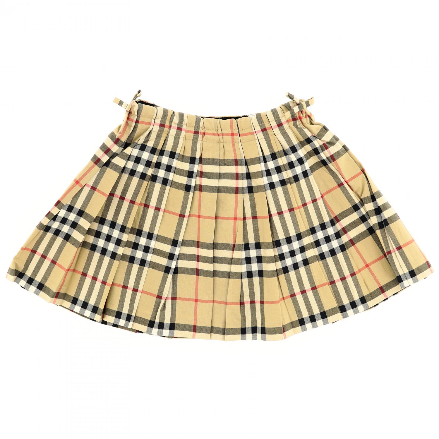 BURBERRY ROCK: Breiter Rock aus Burberry-Karostoff mit elastischer Taille, Beige - Img 2