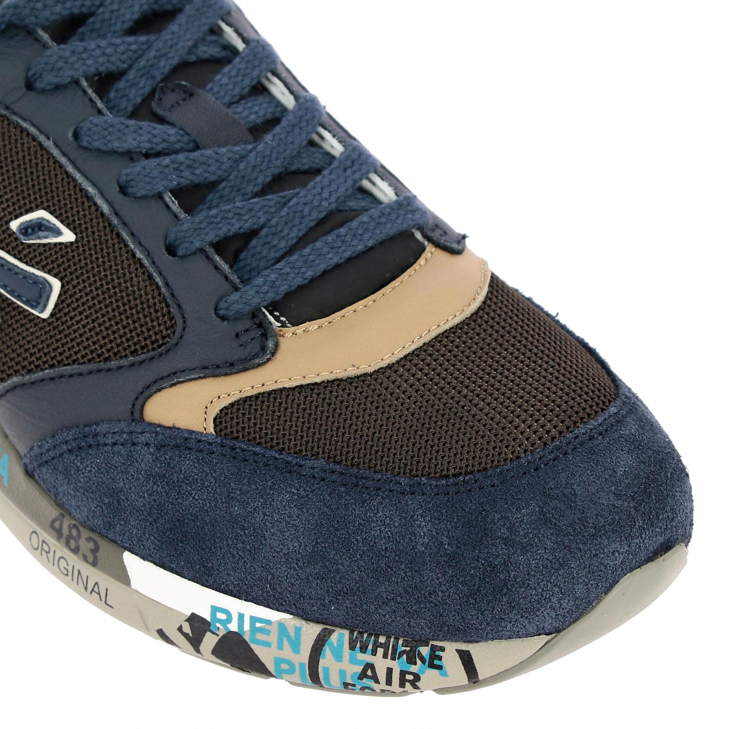 PREMIATA SNEAKERS: Sneakers Zac Zac Premiata in pelle e micro rete, Blue - Img 4