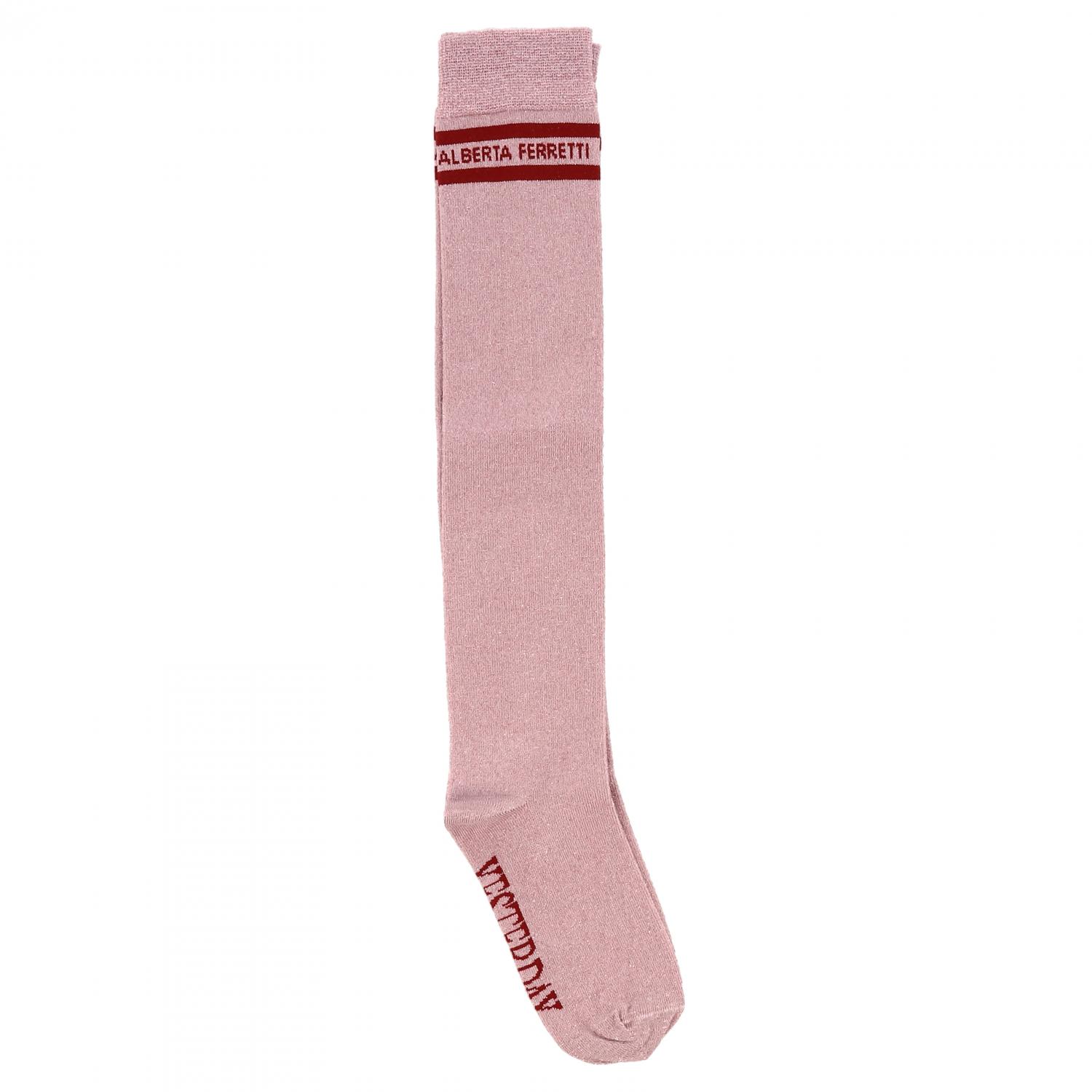 ALBERTA FERRETTI JUNIOR SOCKS: Alberta Ferretti Junior socks with logo, Pink - Img 1