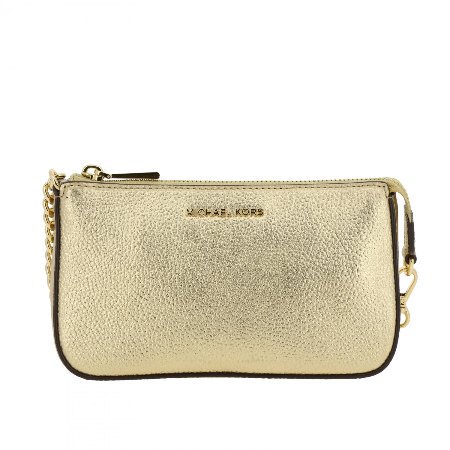 MICHAEL KORS: Mini Tasche aus laminiertem Leder Gold Michael