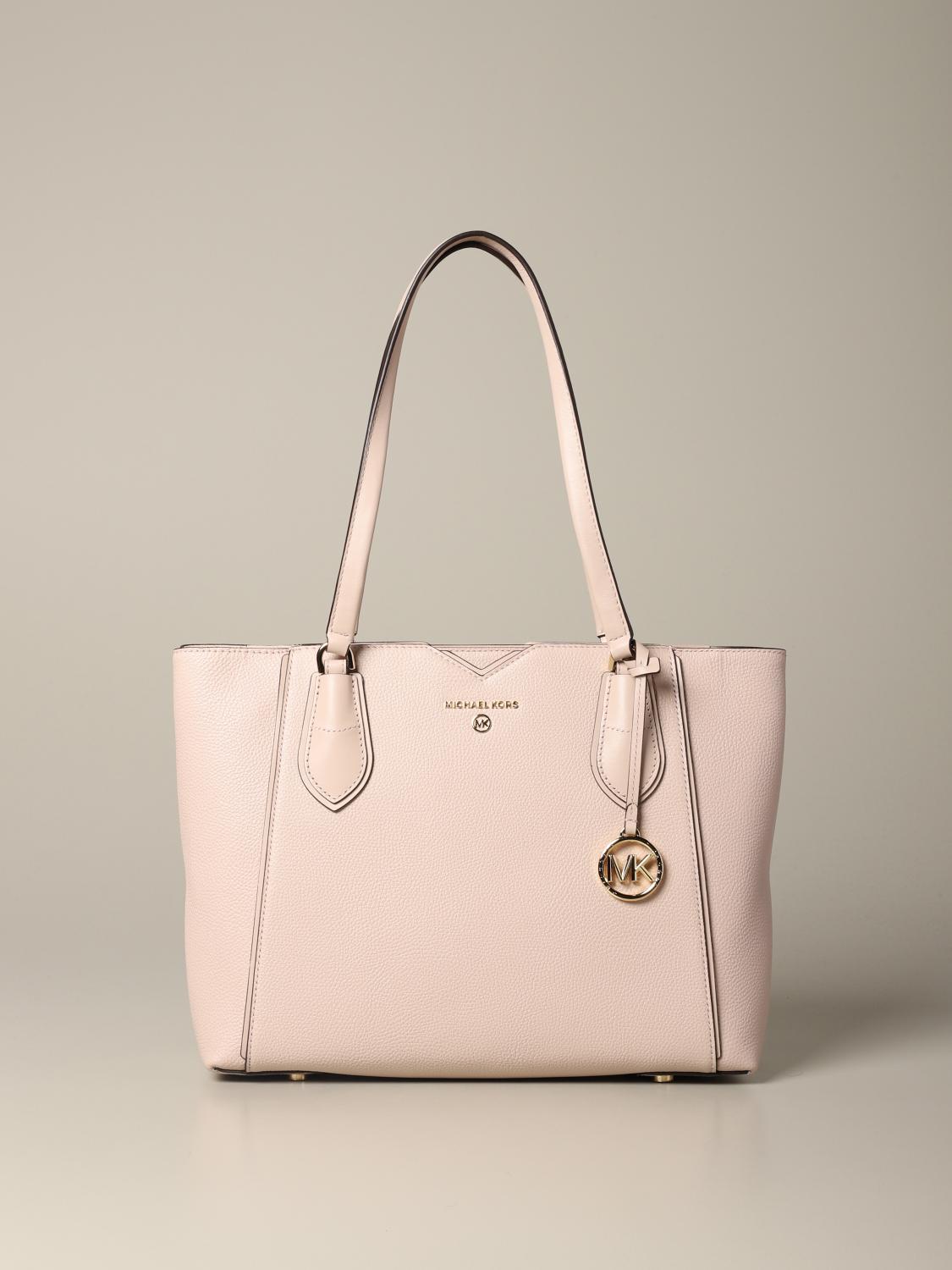 Borse Mae MICHAEL KORS: Borsa Mae In Pelle Martellata Con Logo Rosa