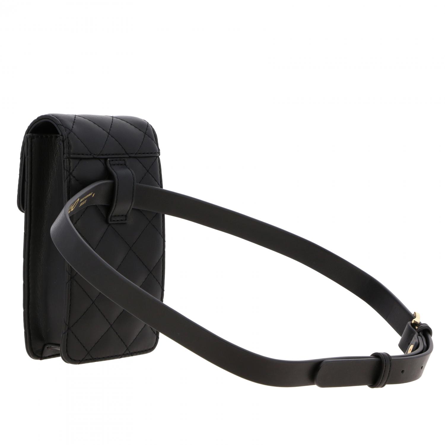 LIU JO TASCHE: Liu Jo Tasche / Gürteltasche aus gestepptem Leder mit Logo, Schwarz - Img 2