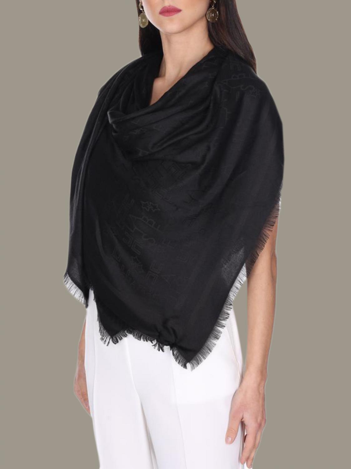 ELISABETTA FRANCHI BUFANDA: Bufanda mujer Elisabetta Franchi, Negro - Img 2