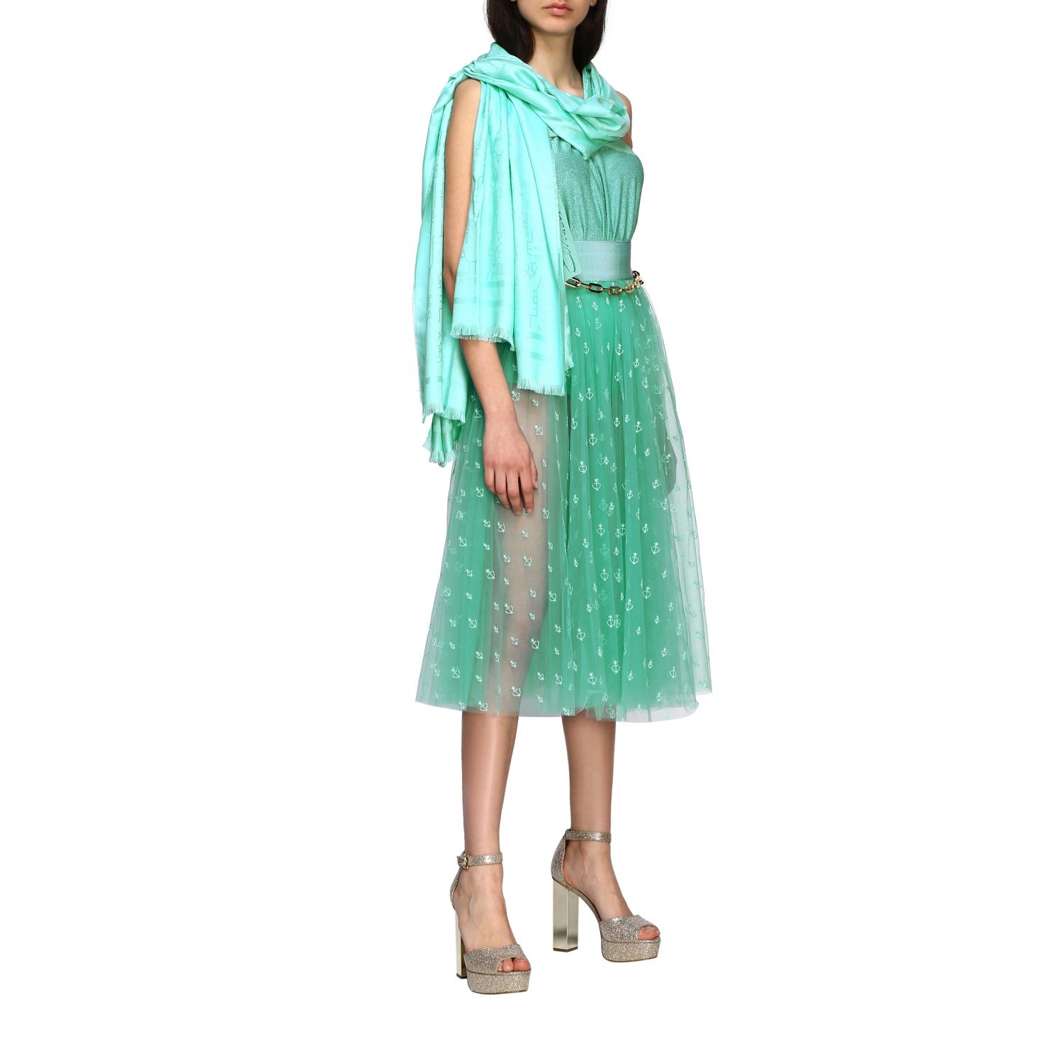 ELISABETTA FRANCHI BUFANDA: Bufanda mujer Elisabetta Franchi, Verde - Img 2
