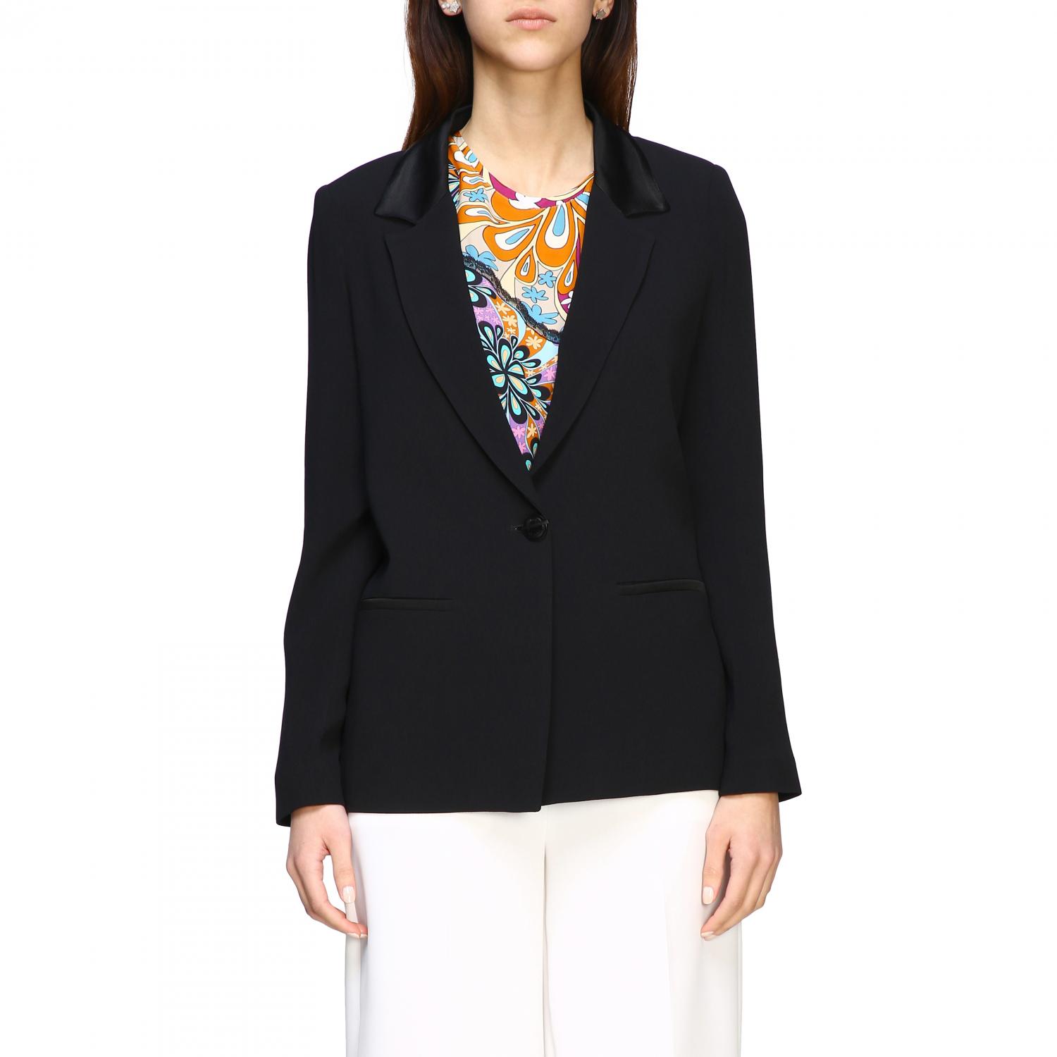 TWINSET BLAZER: Single-breasted Twin-set jacket, Black - Img 1