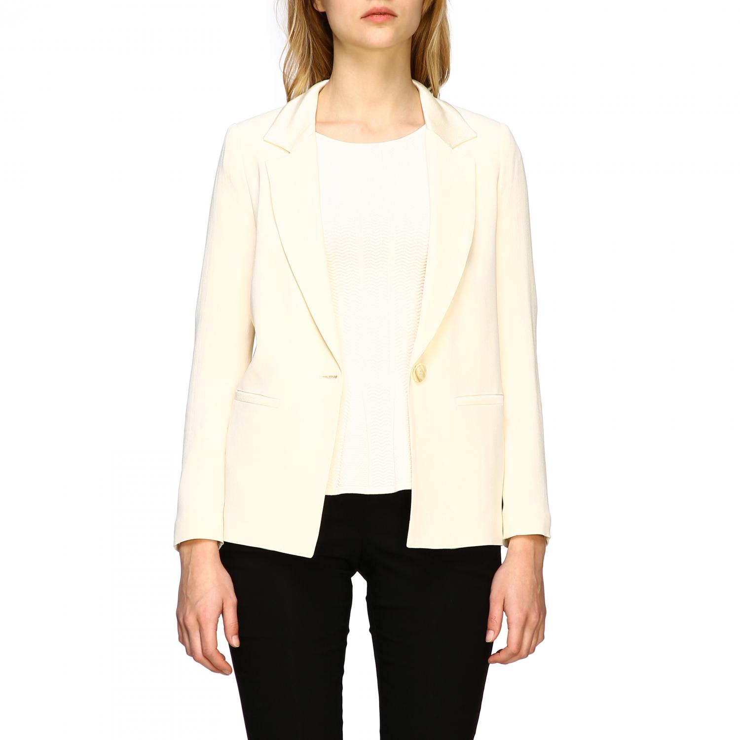TWINSET BLAZER: Single-breasted Twin-set jacket, Ivory - Img 1