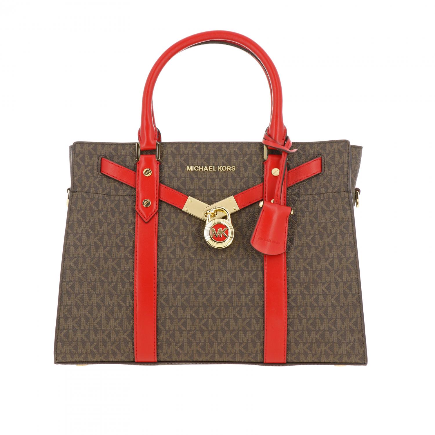 Outfit Michael Kors Tasche Rot Nieten Damen Handtasche Michael