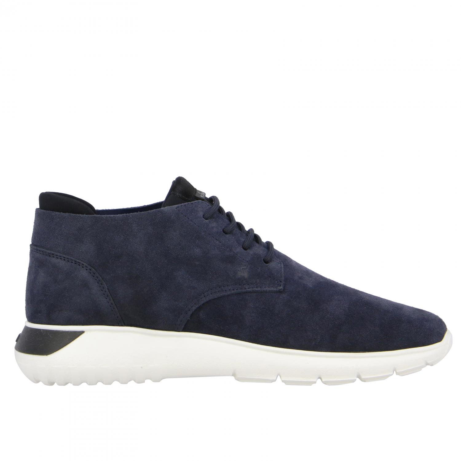 HOGAN BOOT: Hogan sneakers in suede with logo, Blue - Img 1