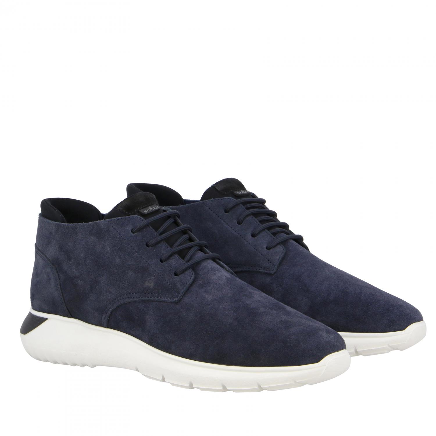 HOGAN BOOT: Hogan sneakers in suede with logo, Blue - Img 2