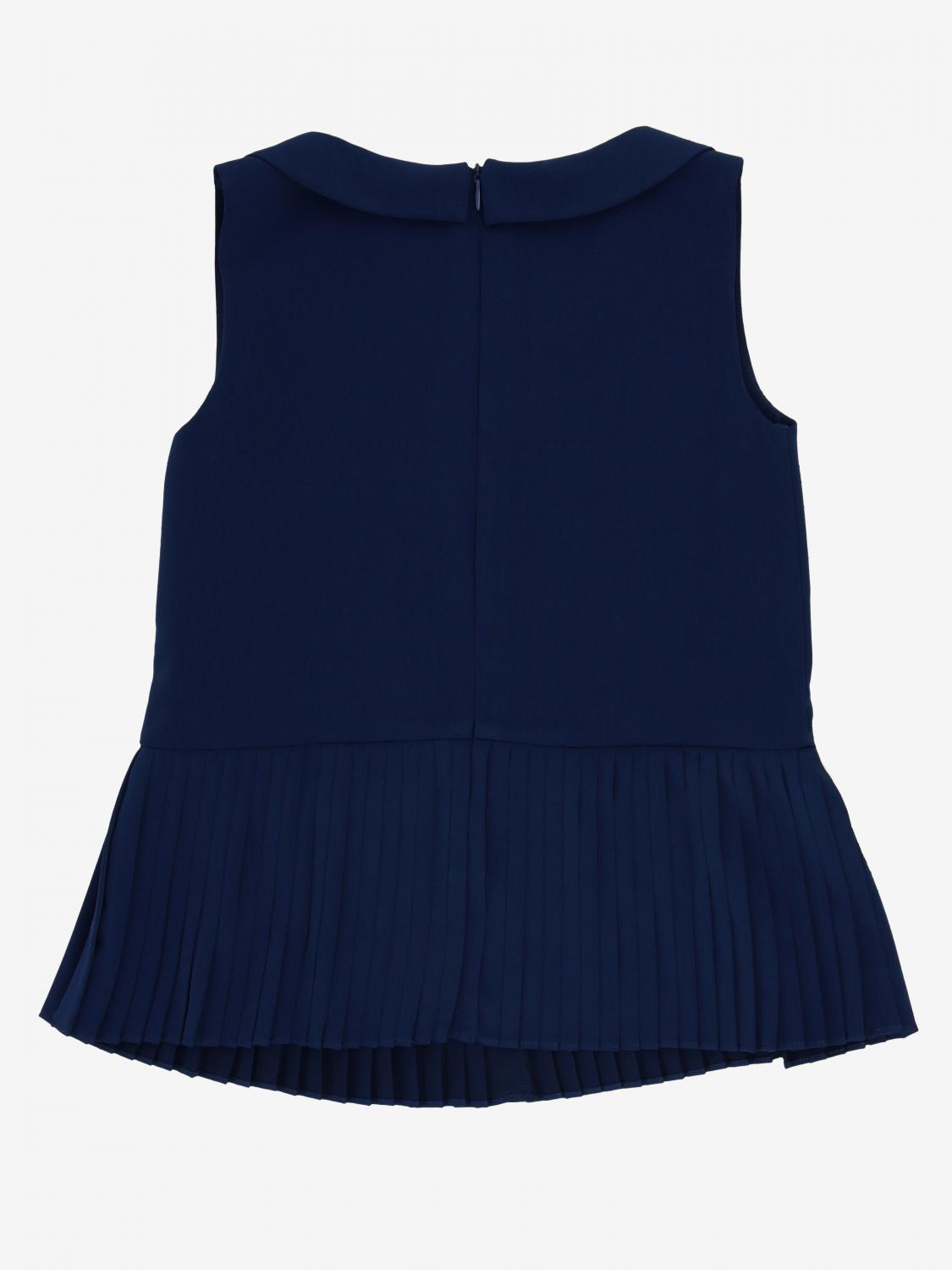 TWINSET TOP: Twin Set Top mit plissiertem Boden, Blau - Img 2