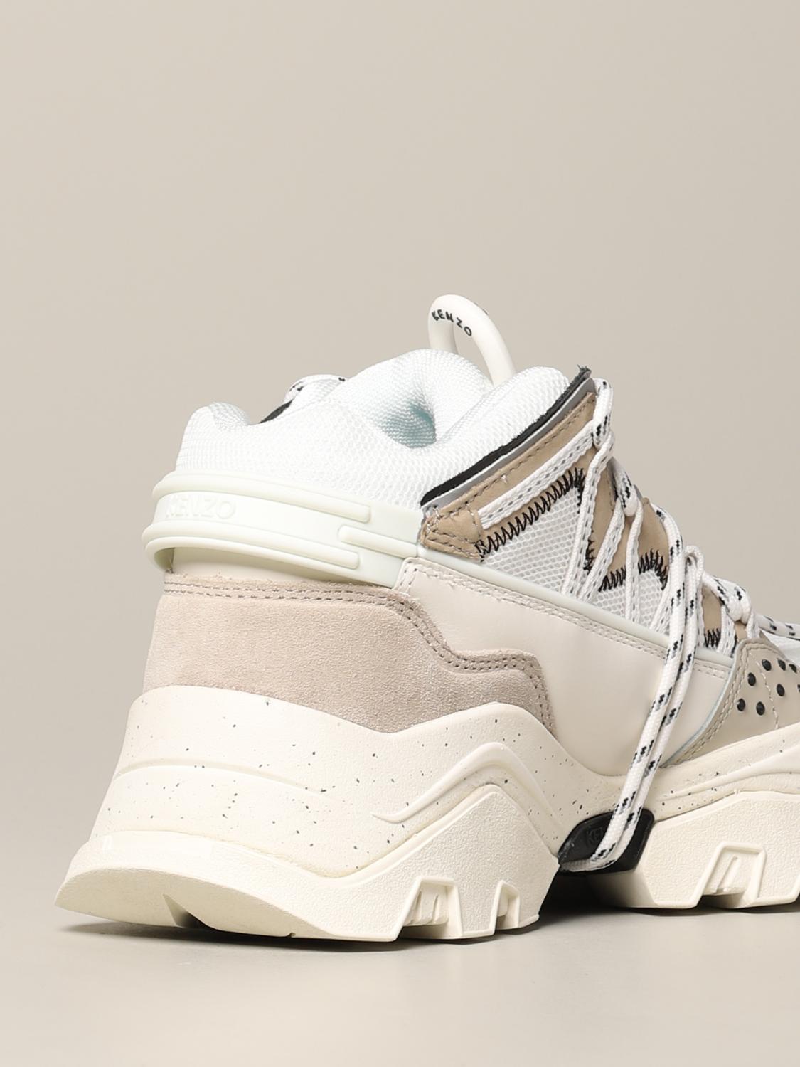 KENZO: sneakers in suede and mesh - Grey | Kenzo sneakers