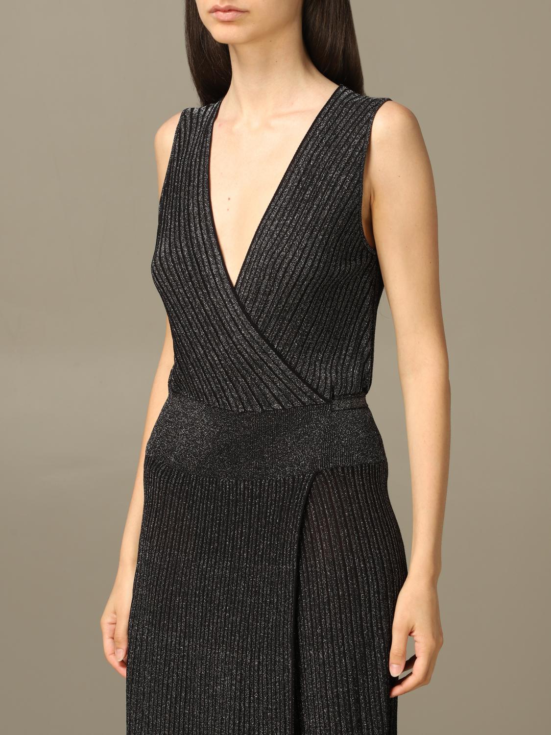 LIU JO KLEID: Geripptes Liu Jo Strickkleid, Schwarz - Img 3