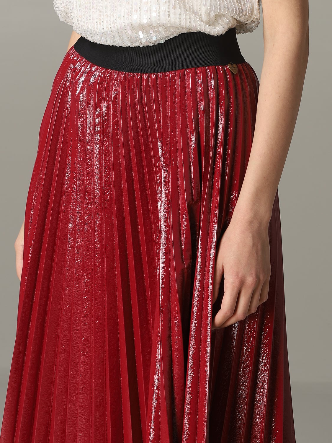 TWINSET JUPE: Jupe Twin-set plissée plissée, Rouge - Img 5