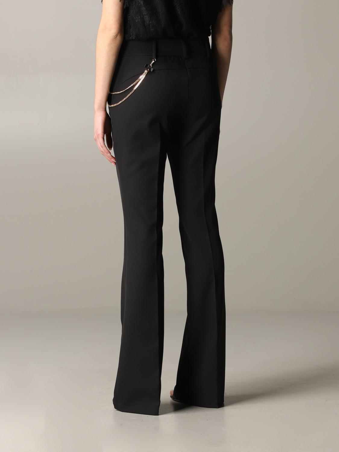 LIU JO TAILLEUR: Pantalone Liu Jo a zampa con catena metallica, Nero - Img 3