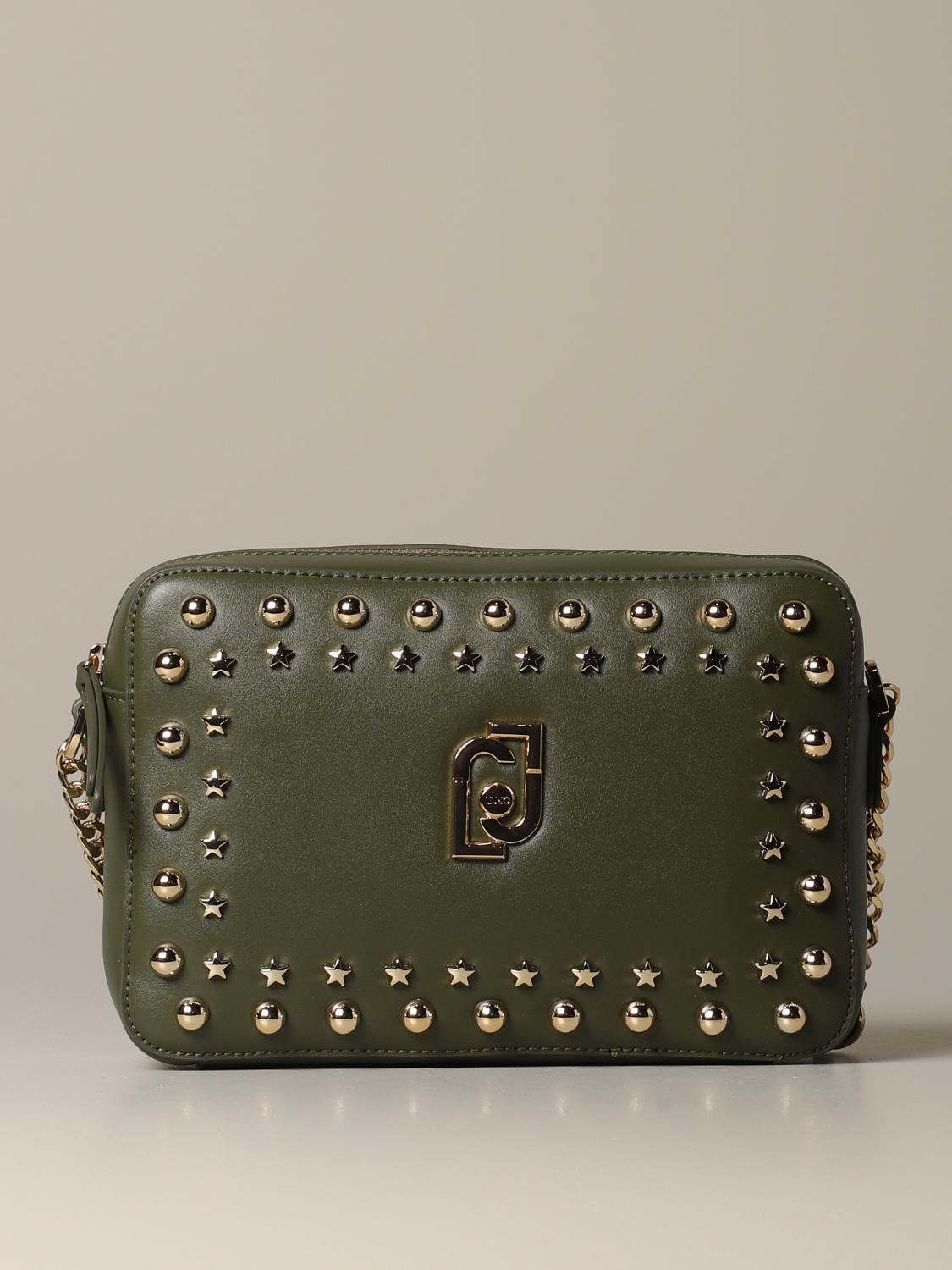 LIU JO TRACOLLA: Borsa a tracolla Liu Jo in pelle sintetica con borchie, Militare - Img 1