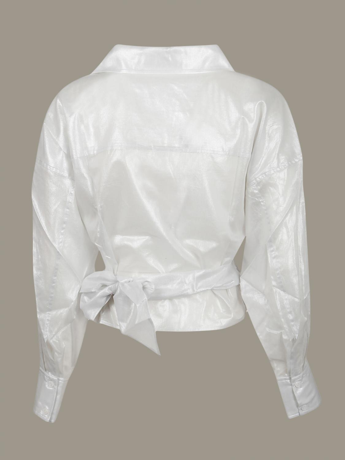 IRO SHIRT: Iro short shirt with long sleeves, White - Img 2