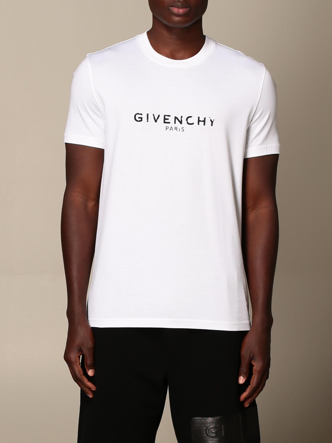 GIVENCHY: T-shirt with logo - White | Givenchy t-shirt BM70K93002 ...