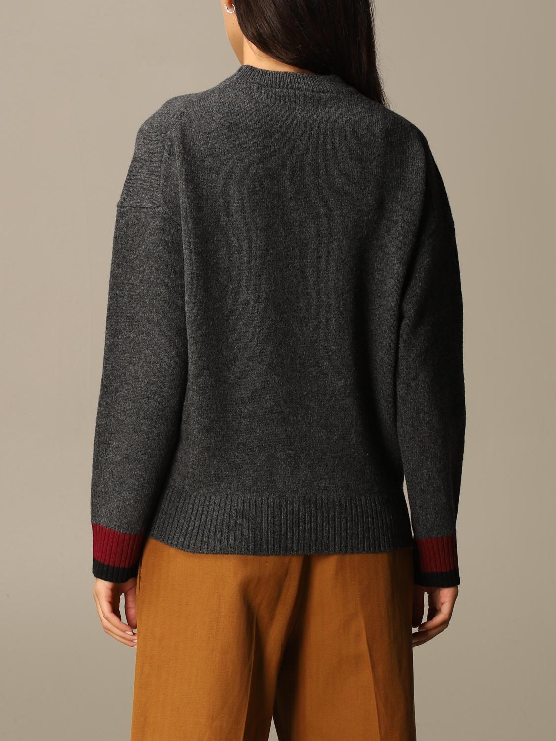 KENZO SWEATER: Kenzo pullover in two-tone ribbed wool blend, Charcoal - Img 2