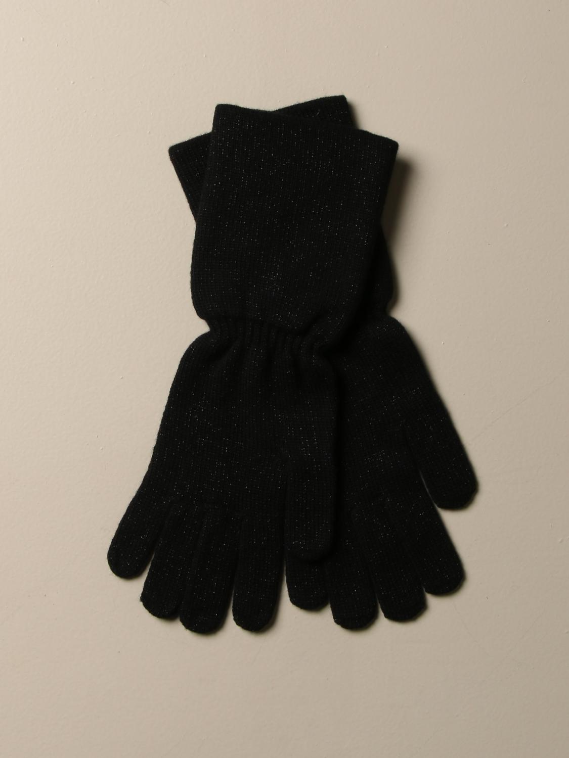 KANGRA GLOVES: Kangra gloves in wool and silk blend, Black - Img 1