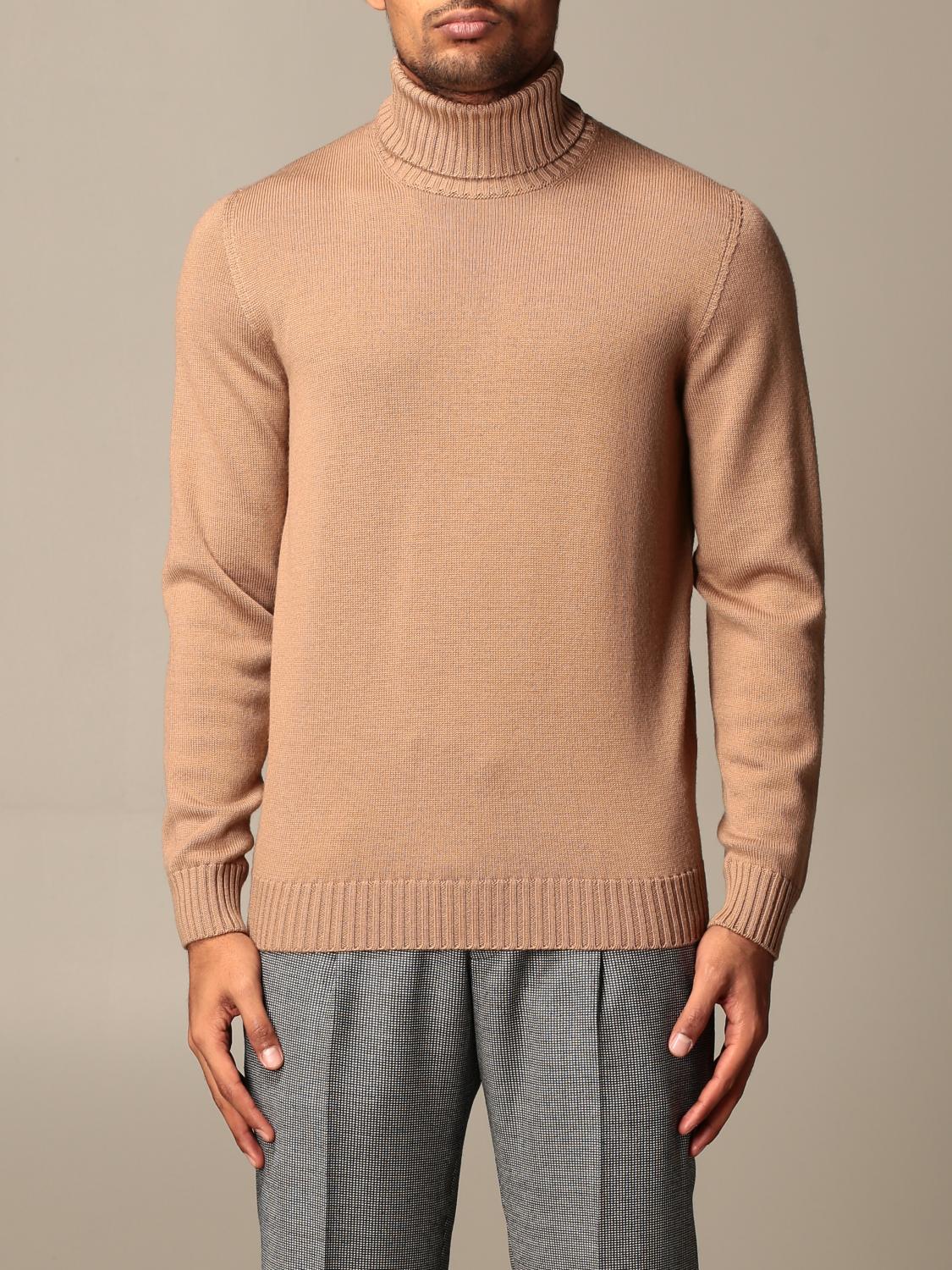 DRUMOHR SWEATER: Drumohr basic long-sleeved turtleneck, Camel - Img 1