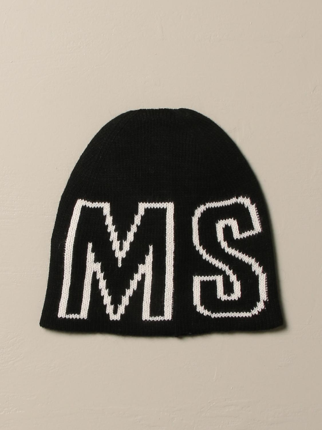 MSGM KIDS HAT: MSGM Kids hat with jacquard logo, Black - Img 1