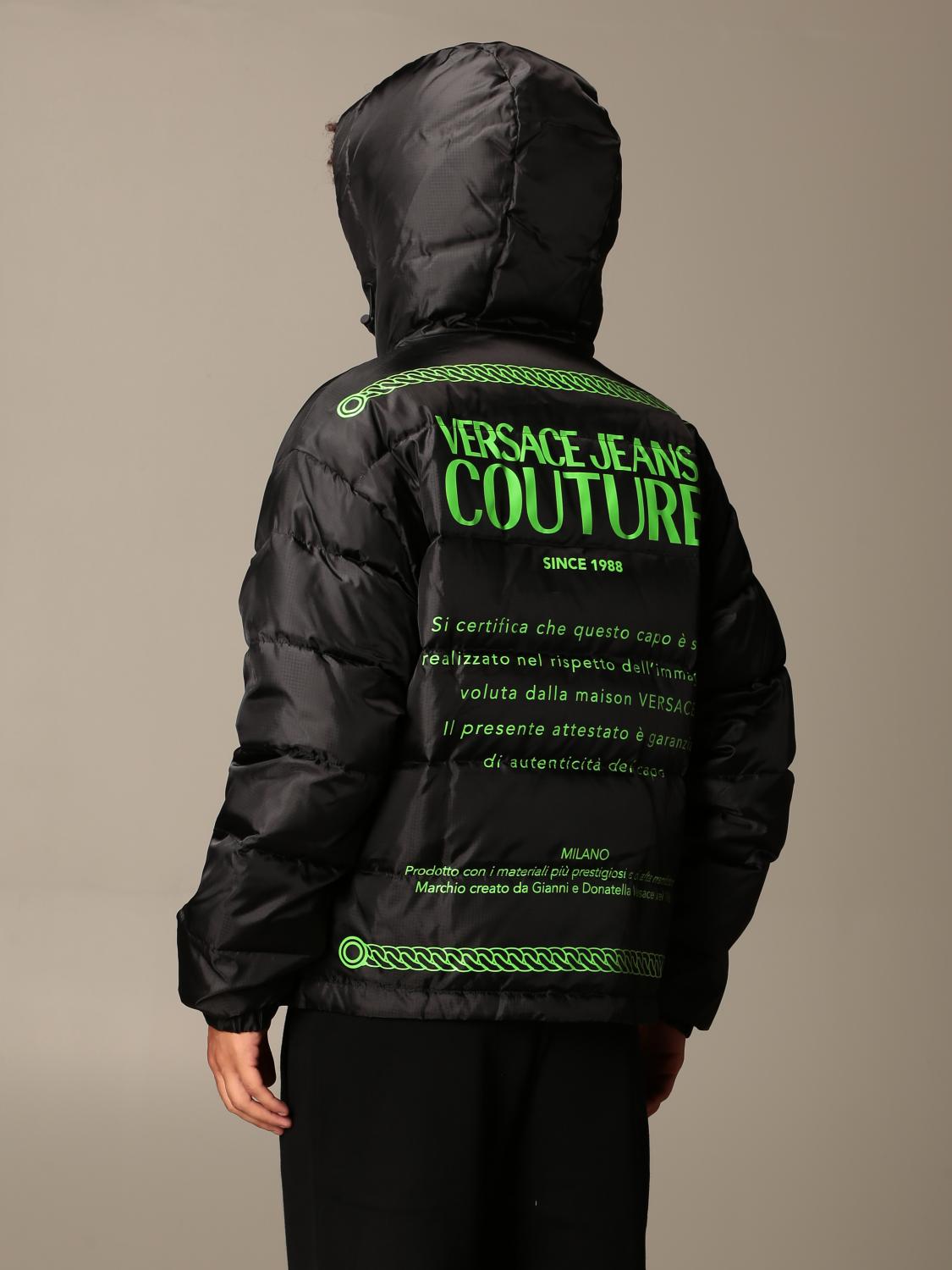 Versace Jeans Couture down jacket with back logo - Black