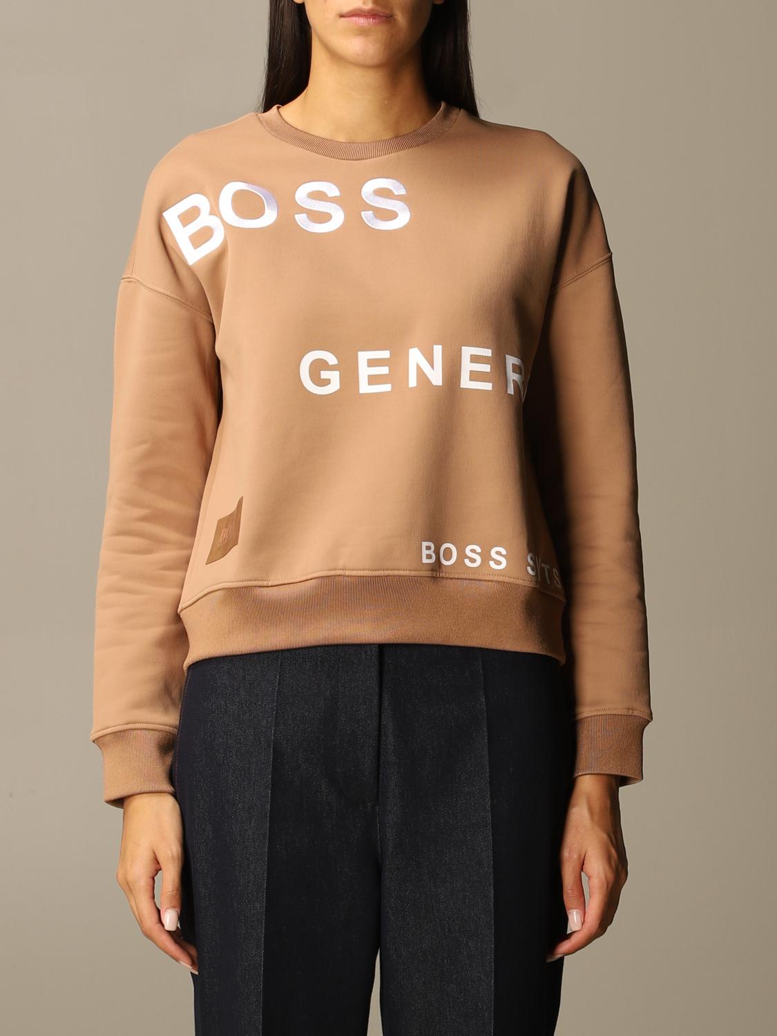 BOSS SWEATSHIRT: Boss Damen Sweatshirt, Camel - Img 1
