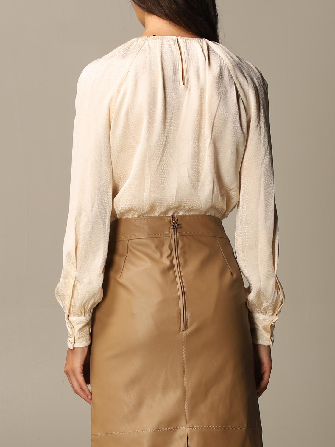 ELISABETTA FRANCHI BODY: Body a portafoglio Elisabetta Franchi con stampa pitone, Burro - Img 3