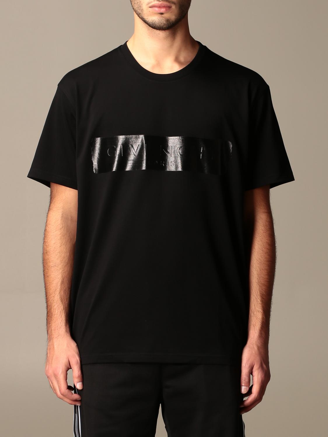GIVENCHY: T-shirt with tone-on-tone band Black Givenchy t