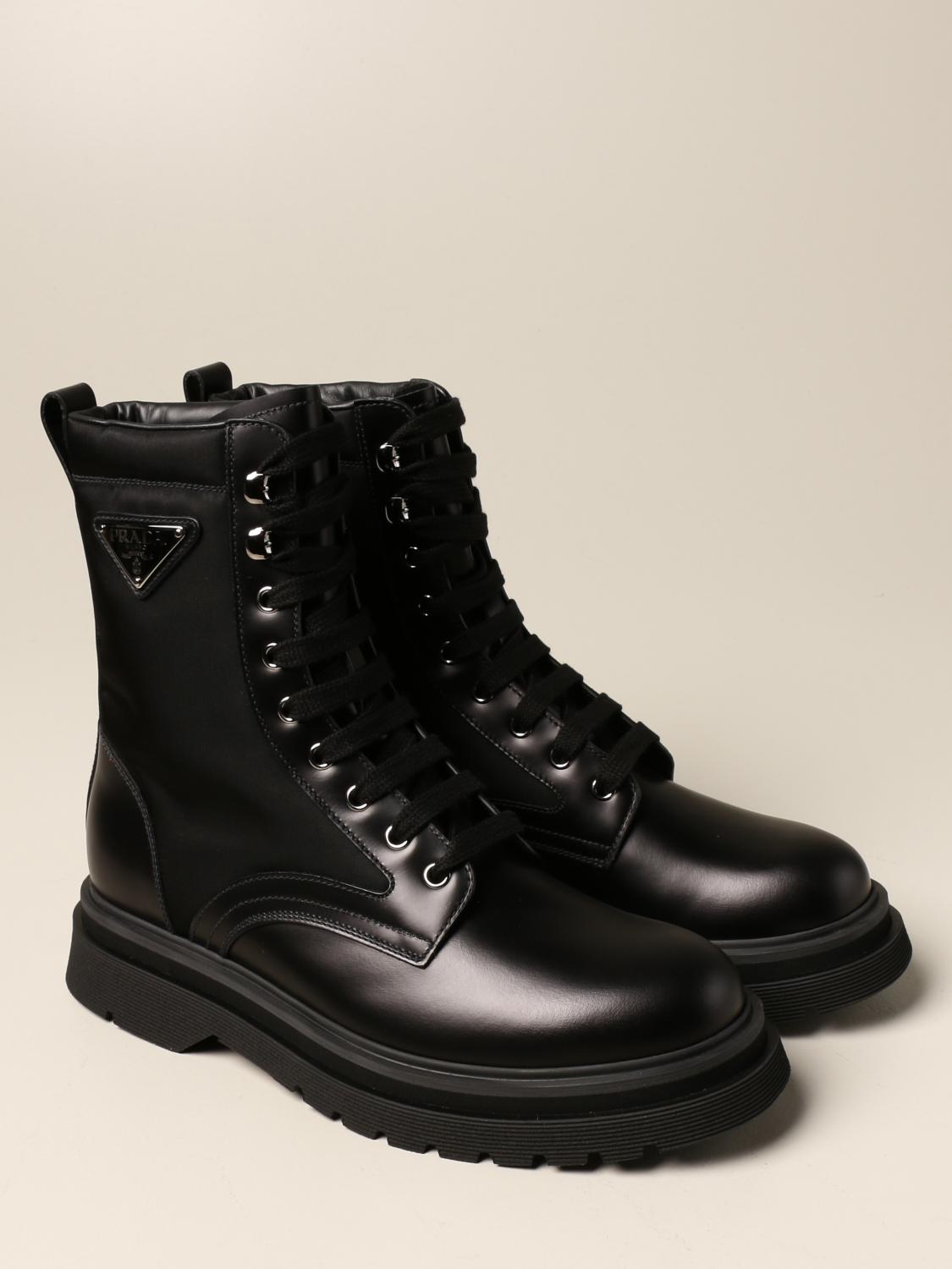 Prada ブーツ メンズ - ブラック | 2UE011 3L09 | GIGLIO.COM