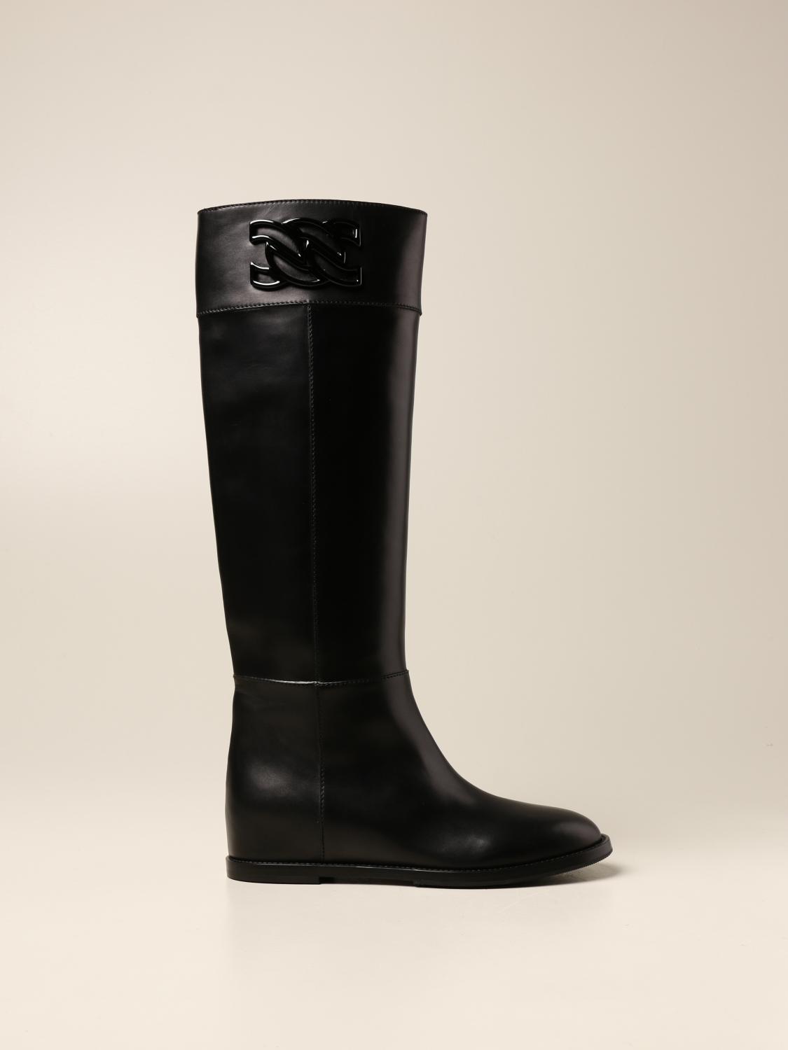 CASADEI: boot in calfskin Black Casadei boots 1S096R0301C1063