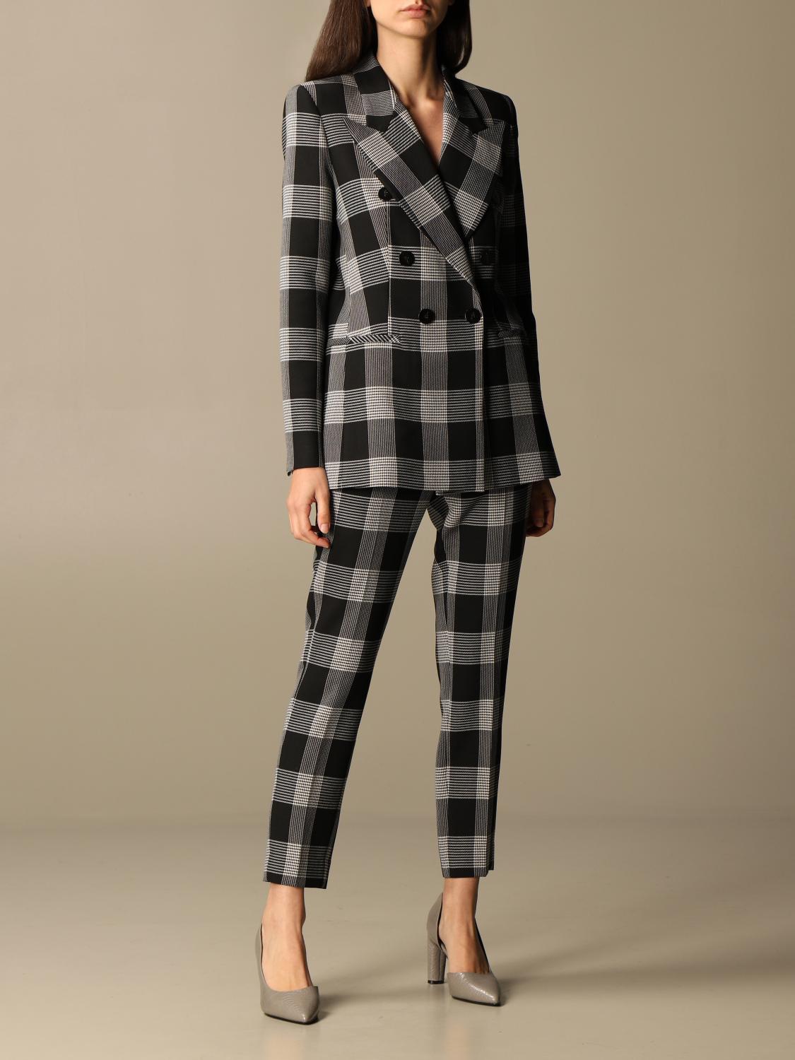 SIMONA CORSELLINI JACKET: Simona Corsellini double-breasted checked jacket, White - Img 2