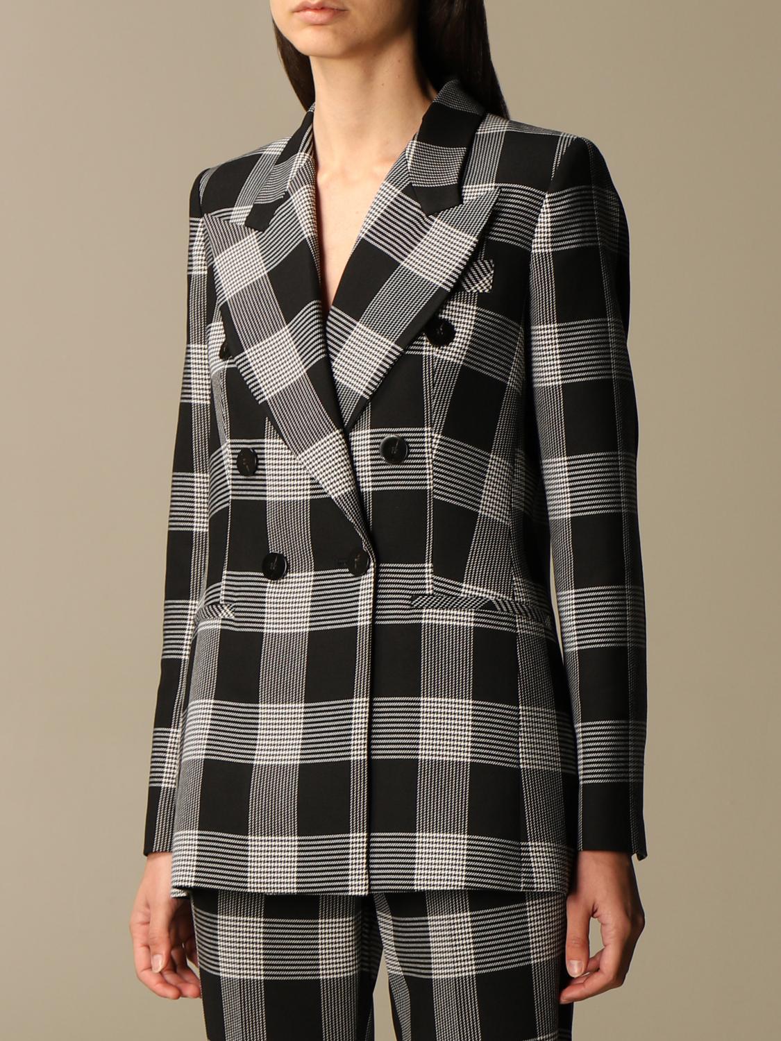 SIMONA CORSELLINI JACKET: Simona Corsellini double-breasted checked jacket, White - Img 4