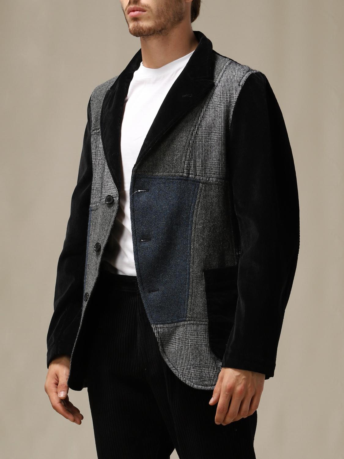 Comme Des Garcons patchwork single-breasted jacket - Grey | W28165