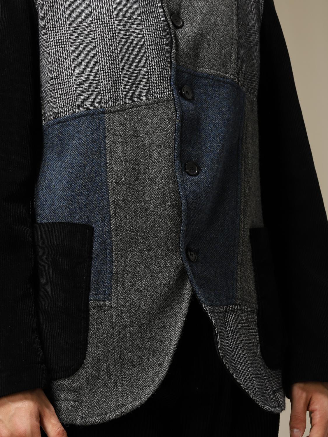 Comme Des Garcons patchwork single-breasted jacket - Grey | W28165