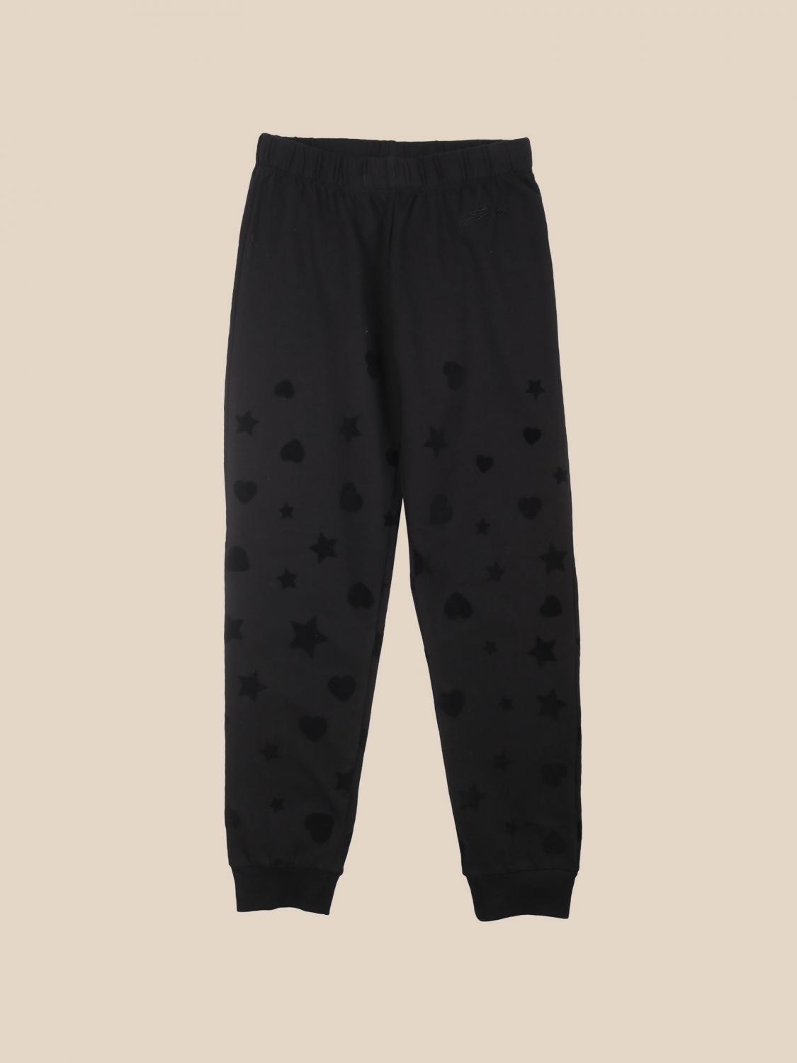 PACIOTTI PANTS: Paciotti jogging trousers with stars and hearts, Black - Img 1