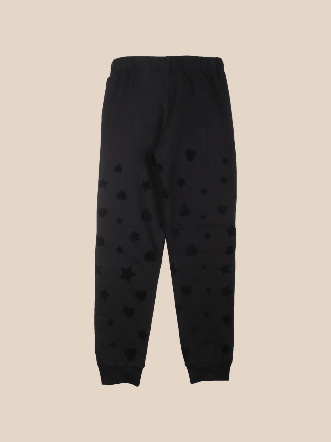 PACIOTTI PANTS: Paciotti jogging trousers with stars and hearts, Black - Img 2