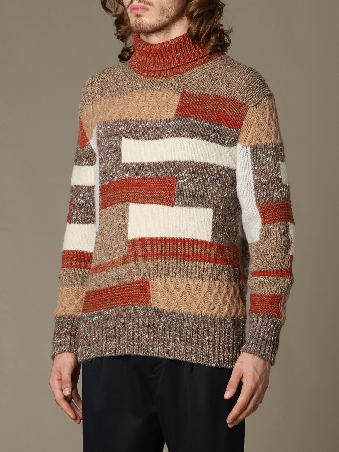 Alpha Studio ALPHA STUDIO: turtleneck with colorful details - Brown | Alpha Studio ...