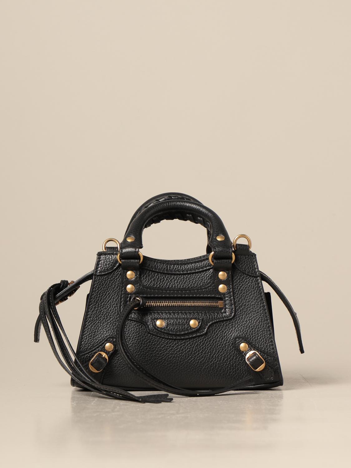 Balenciaga Neo classic city nano bag in textured leather - Black