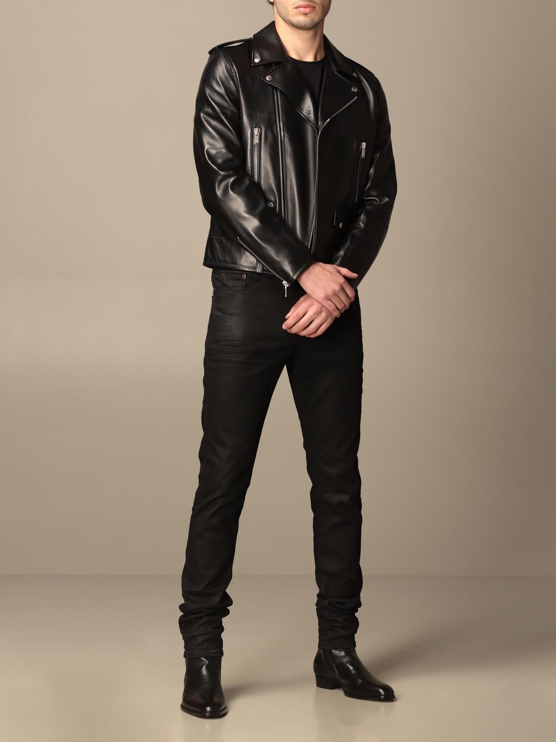 Saint Laurent レザージャケット 484284 Y5YA2 Saint Laurent full zip leather jacket - Black | 484284 Y5YA2