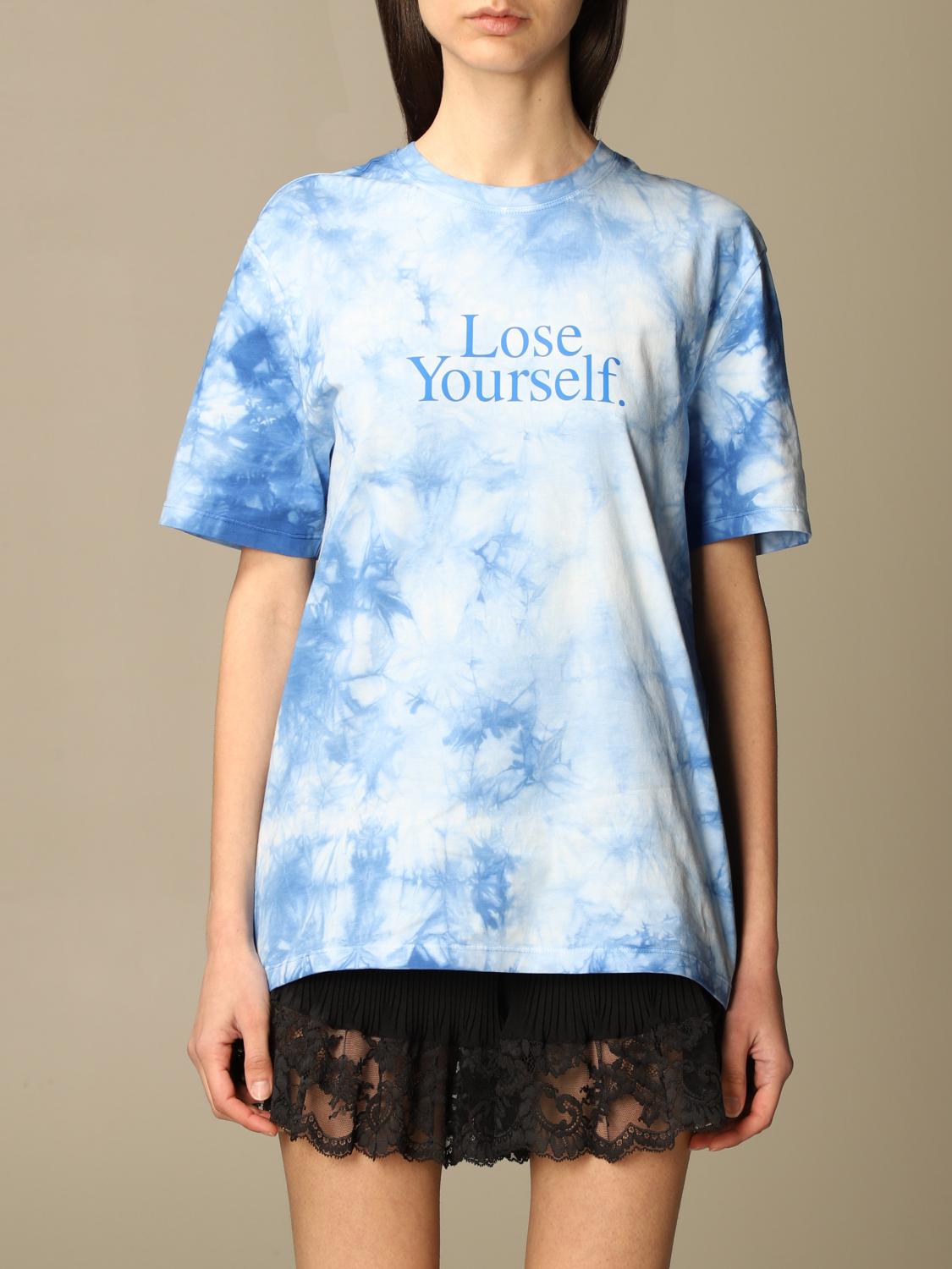 RABANNE: Paco T-shirt with tie dye print Blue Rabanne t-shirt