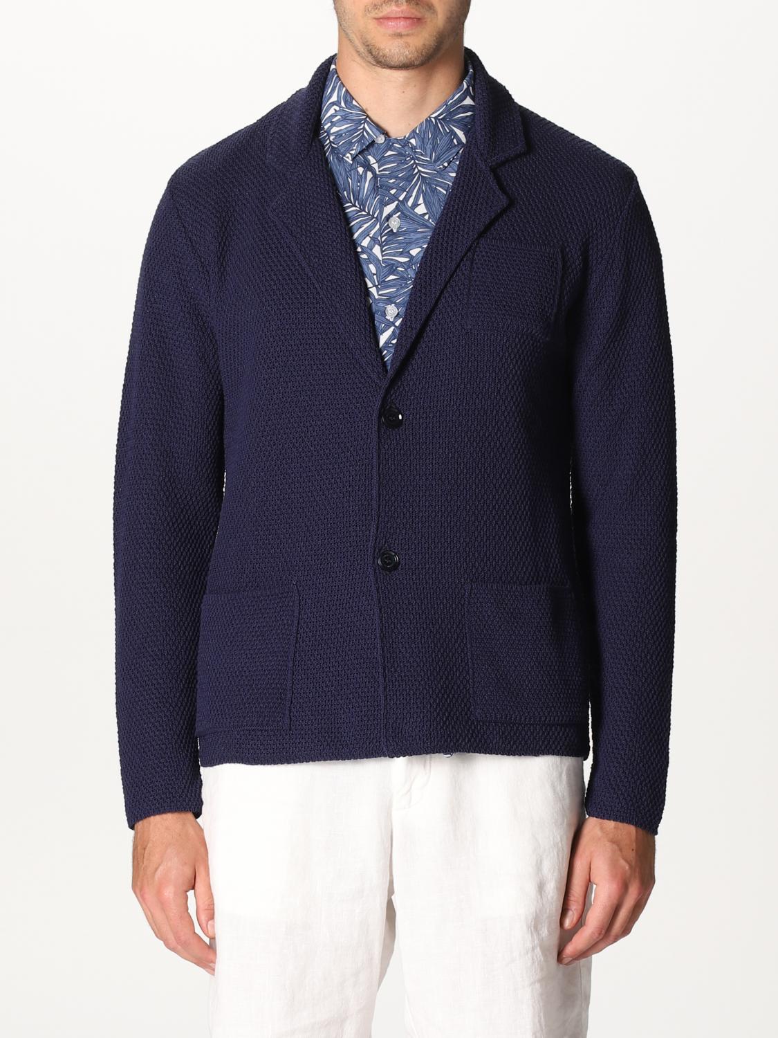 Cardigan Homme DANIELE ALESSANDRINI - Coupe Classique Avec Boutons, Coton Bleu, Neuf Avec étiquettes
