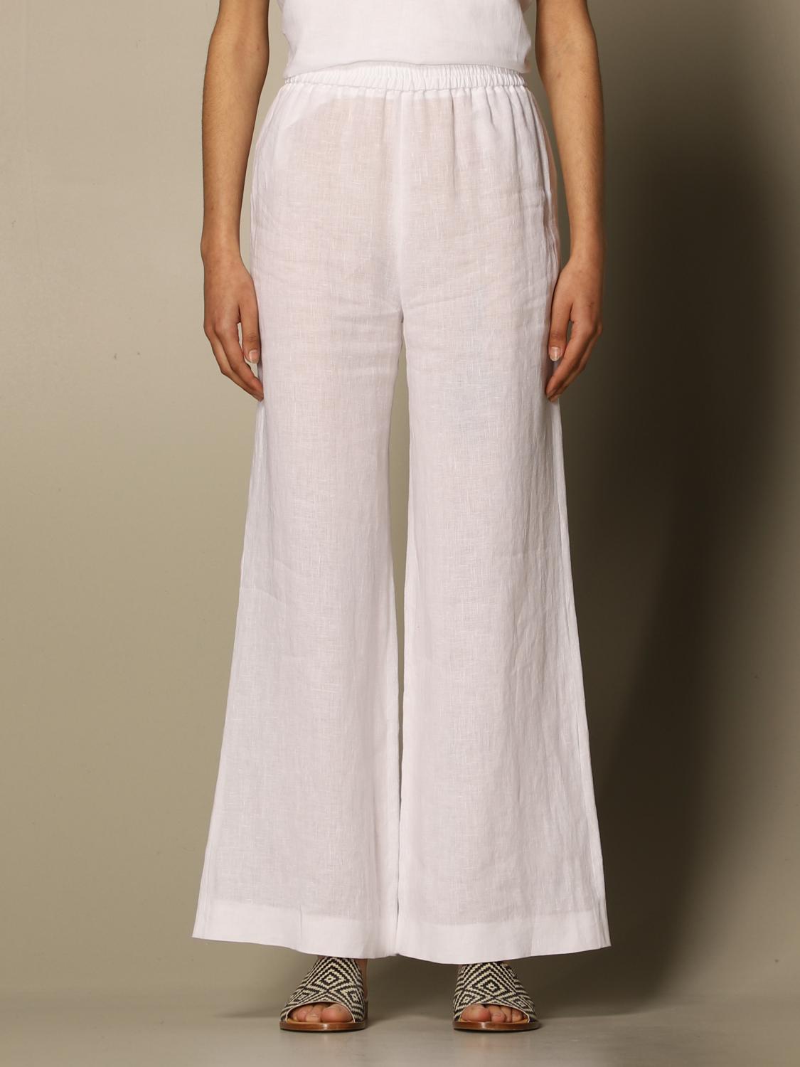 FABIANA FILIPPI: wide pants in linen - White | Fabiana